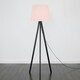 image 2 of ValueLights Modern Black Wood Tripod Design Floor Lamp With Pink Shade
