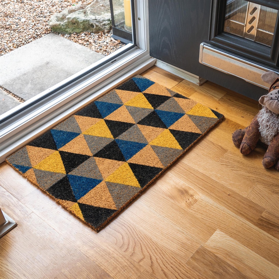 image 1 of Nicola Spring Coir Door Mat - 60 x 40cm - Geometric