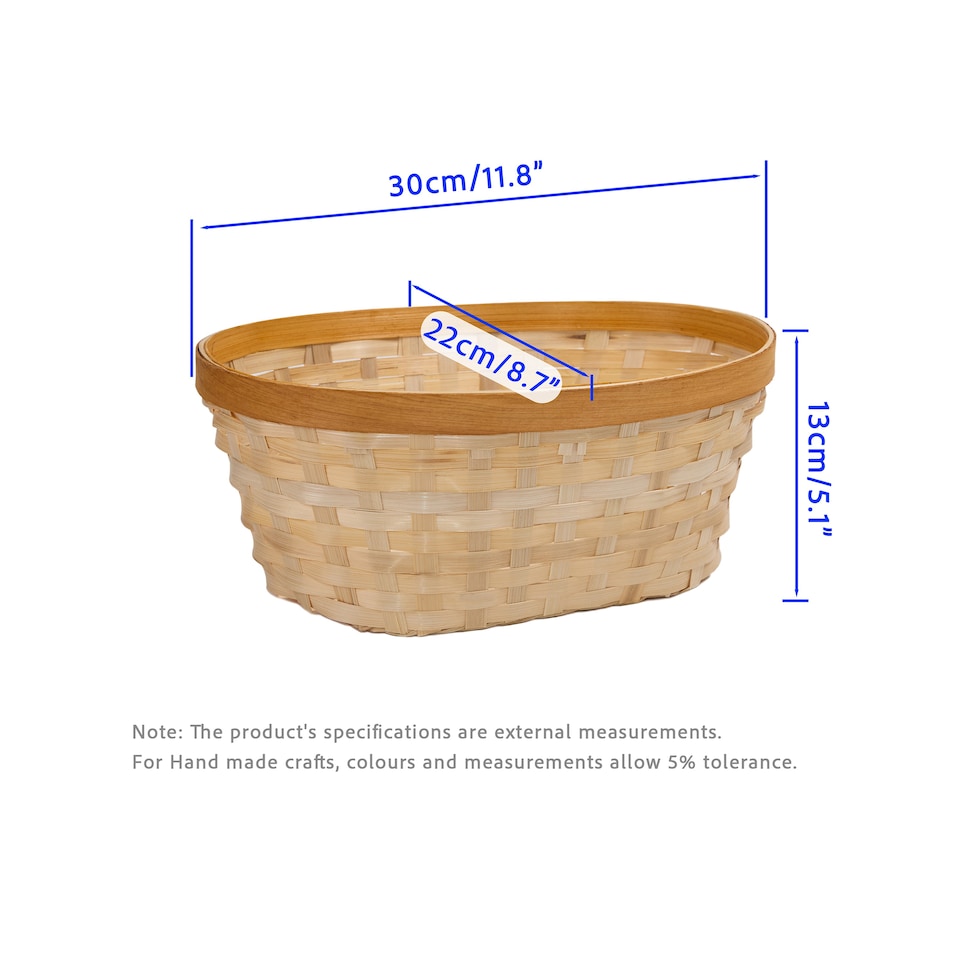 image 1 of Wickerfield Set of 10 Oval Bamboo Storage Baskets for Gift Hampers, Home Storage & Retail Display