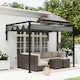 image 9 of Outsunny 2 x 3m Lean To Pergola with Retractable Roof, Wall Mounted Garden Gazebo Outdoor Sun Shade Shelter for Patio, Deck, Dark Grey