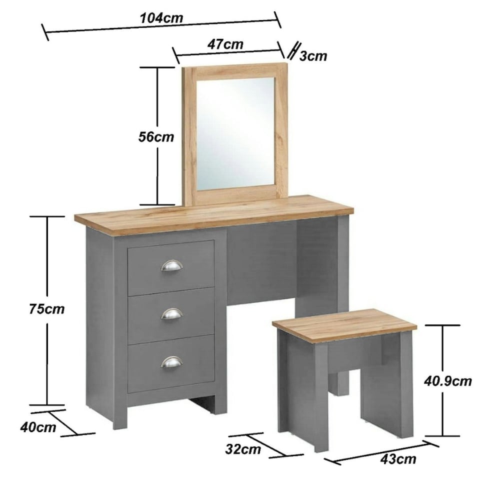 image 1 of Dressing Table 3 Drawer
