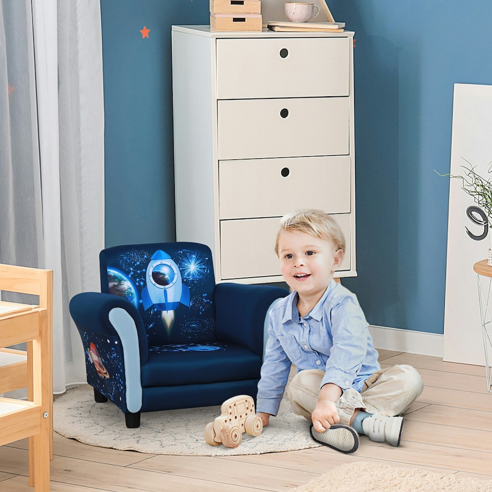 image 1 of HOMCOM Kids Armchair Toddler Sofa Children Chair with Armrest for 3-5 Years