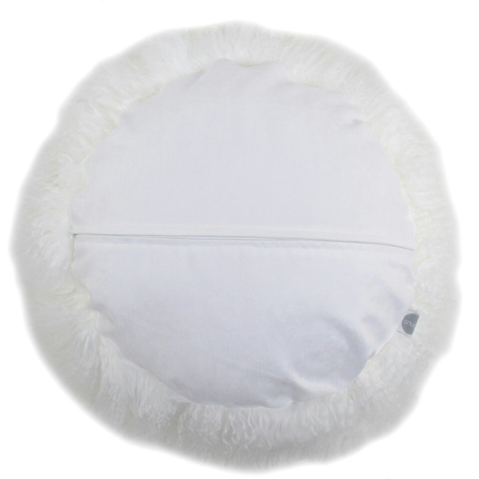 image 1 of SNUGRUGS Mongolian Sheepskin Cushion - Round - 40cm | Grey | Round 40cm