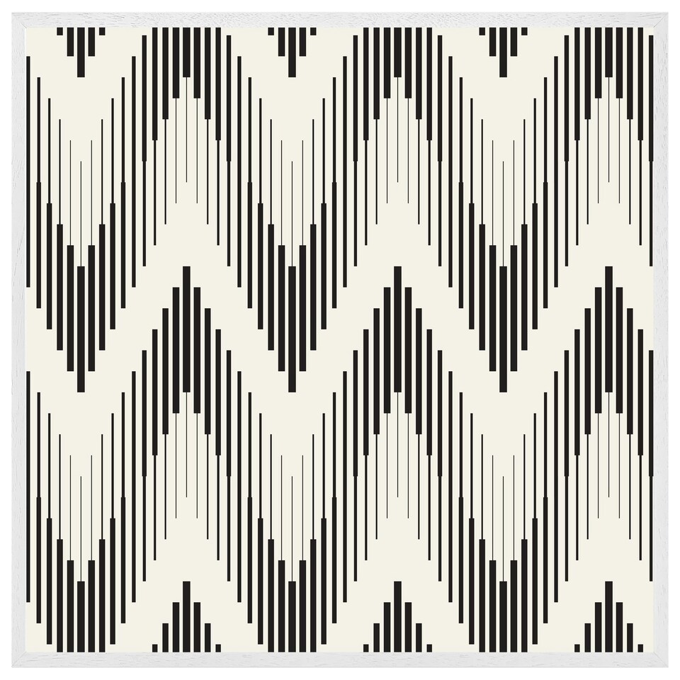 image 1 of Geometric zig zag (Picture Frame) White | S