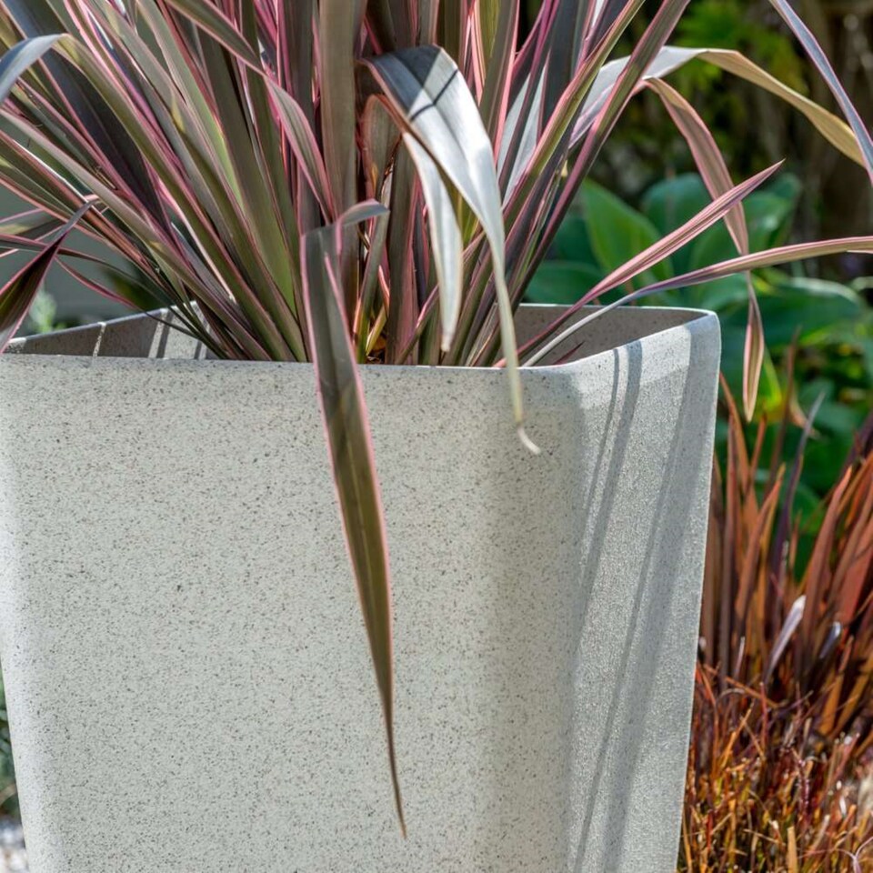 image 1 of Primrose Stone Effect Resin Indoor Outdoor Flared Planter Trough in White 76cm