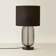 image 3 of ValueLights Gabbia Matte Black Metal Table Lamp with Small Black Drum Shade