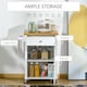 image 3 of HOMCOM Kitchen Cart Storage Trolley Wooden Cabinet with Drawer Cupboard Towel Rail White
