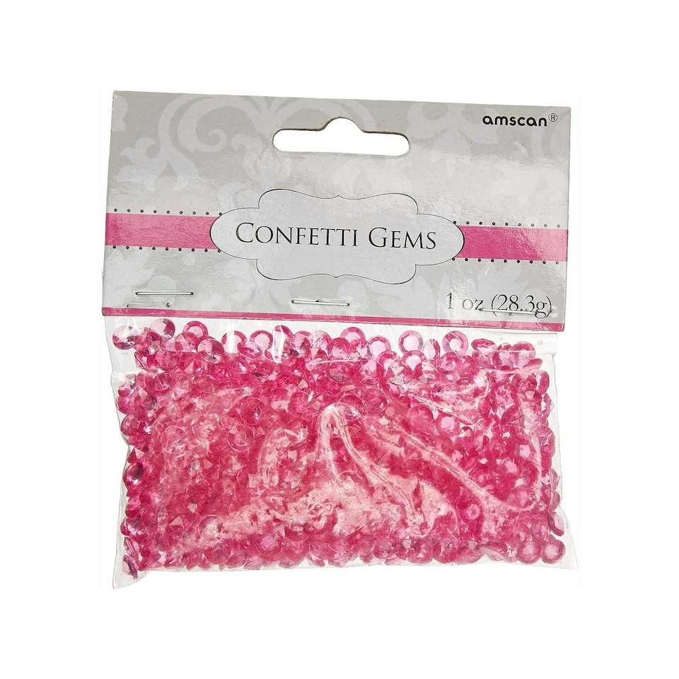 Amscan Acrylic Faux Gemstone Confetti - Bright Pink - One Size
