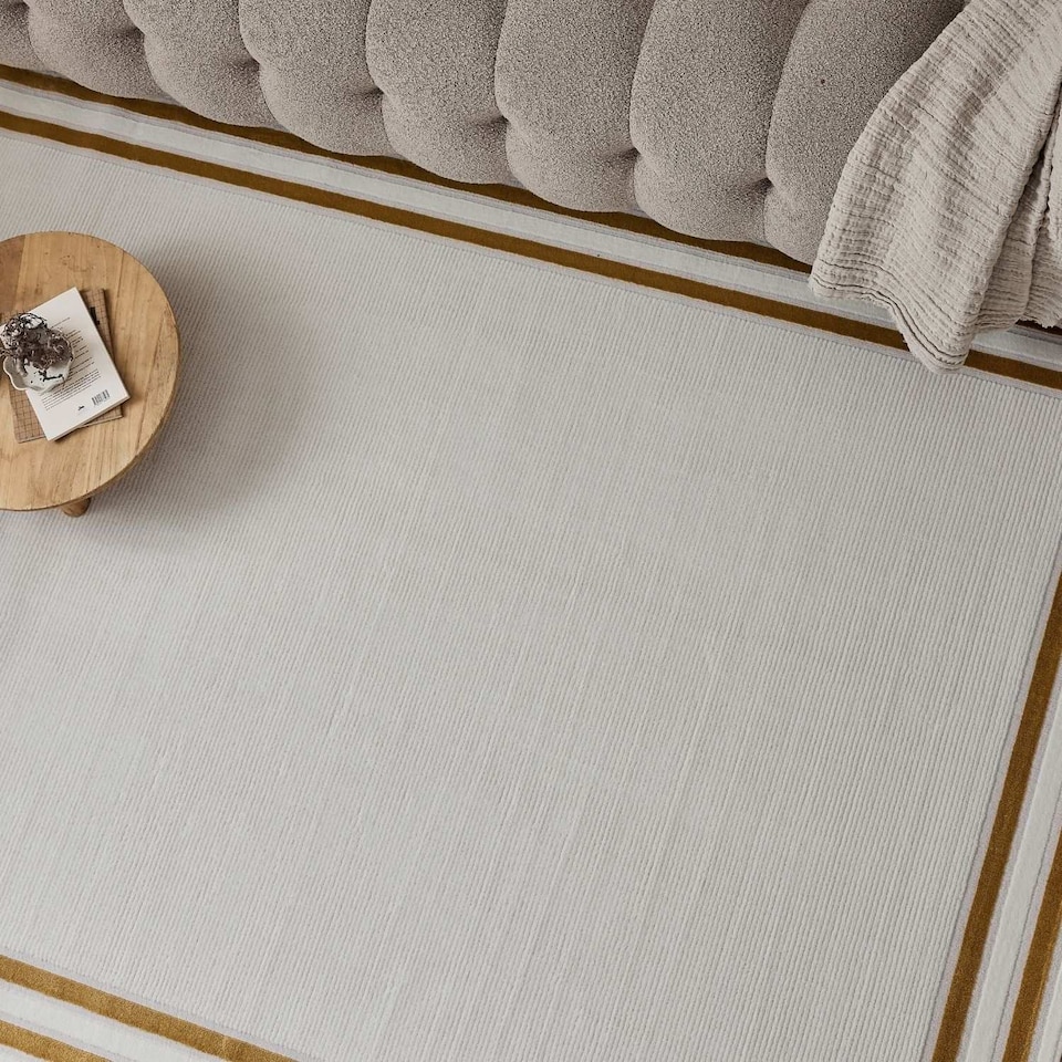 image 1 of The Rugs Carmel Collection Bordered Area Floor Rug Runner Soft Pile Living Room Bedroom
