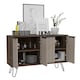 image 6 of Nevada Large Sideboard in Smoked Oak with 4 Doors - Contrasting Bleached Grey Oak and Black Hairpin Legs | Brown | Brown | One Size | 1