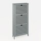 image 3 of Bergen Three Tier Shoe Cabinet | Grey | Grey