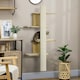 image 6 of PawHut Cat Wall Furniture 4-Layer Wall Mounted Shelf with Cushions Oak Tone