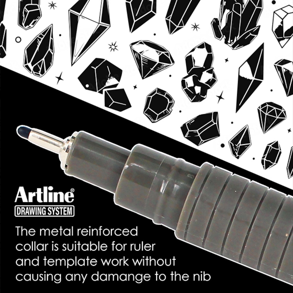 image 1 of Artline Drawing System Black Fine Tip Pens 4  Pack ( 0.05mm, 0.1mm, 0.3mm and 0.5mm Nib)