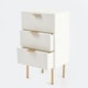 image 5 of OHS 3 Drawer Modern Ribbed Office Side Bedroom Nightstand Bedside Table - White