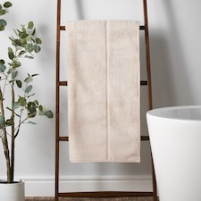 Bianca Zero Twist Satin Stitch Cotton Bath Towel | Cream | Natural | Bath towel