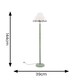 image 4 of ValueLights Bobbles Sage Green Floor Lamp Blue Trim Scallop Shade & Bulb | Green