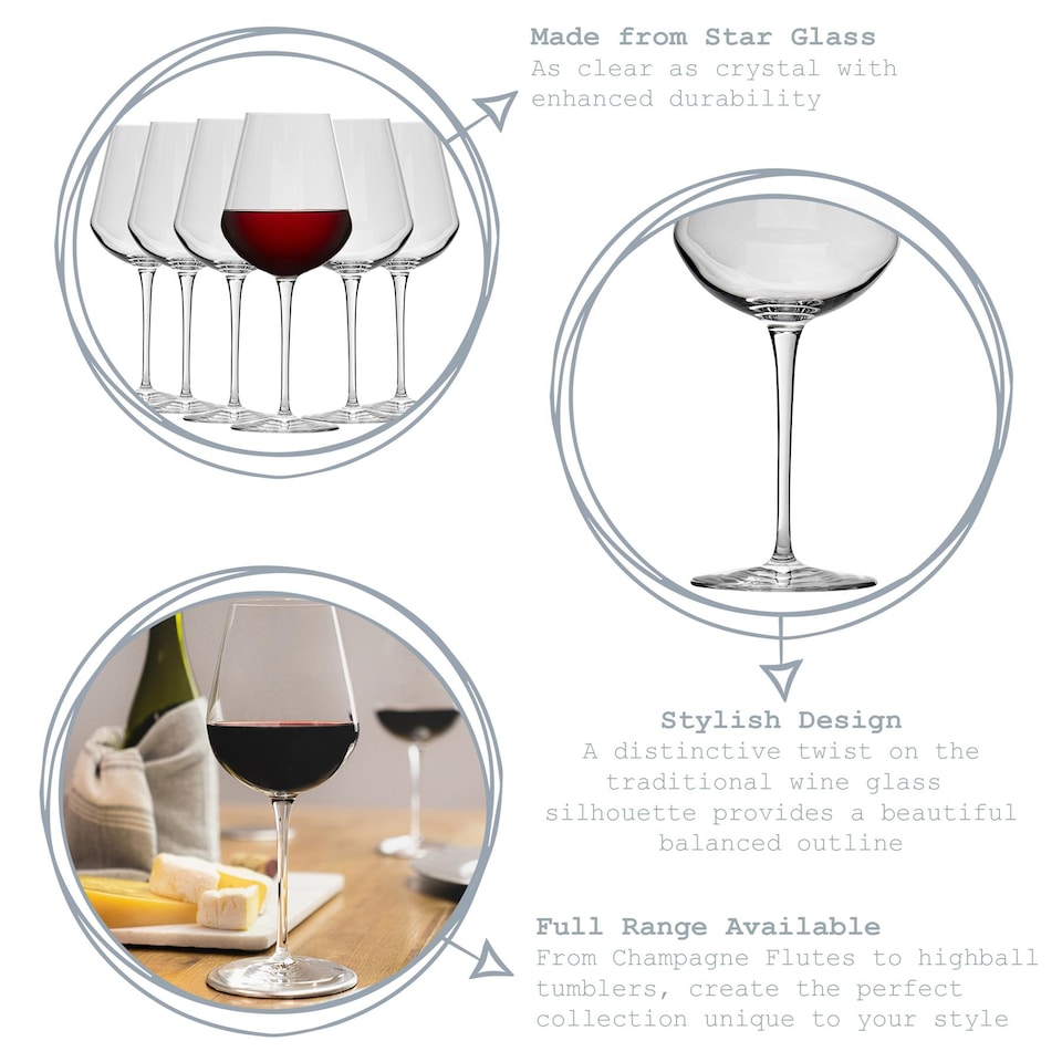 image 1 of Bormioli Rocco Inalto Uno Red Wine Glasses - 640ml - Pack of 6