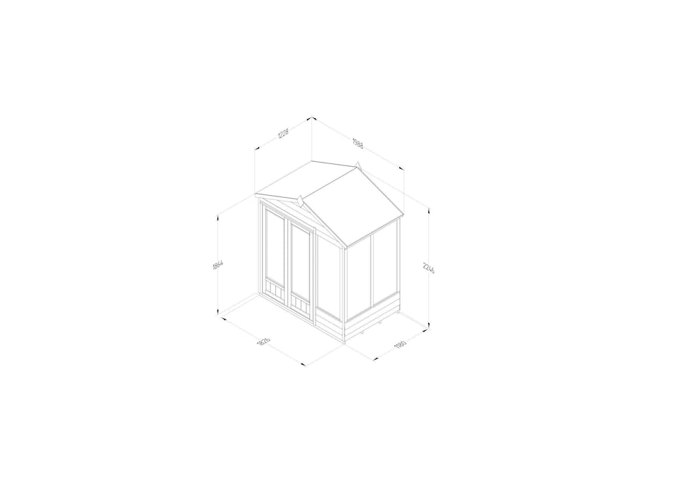 image 1 of Forest Garden 4LIFE Apex Summerhouse 6x4 - Double Door - 5 Window