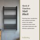 image 6 of Balterley Straight Heated Heated Towel Rail Radiator, 542W | Black | Matt Black