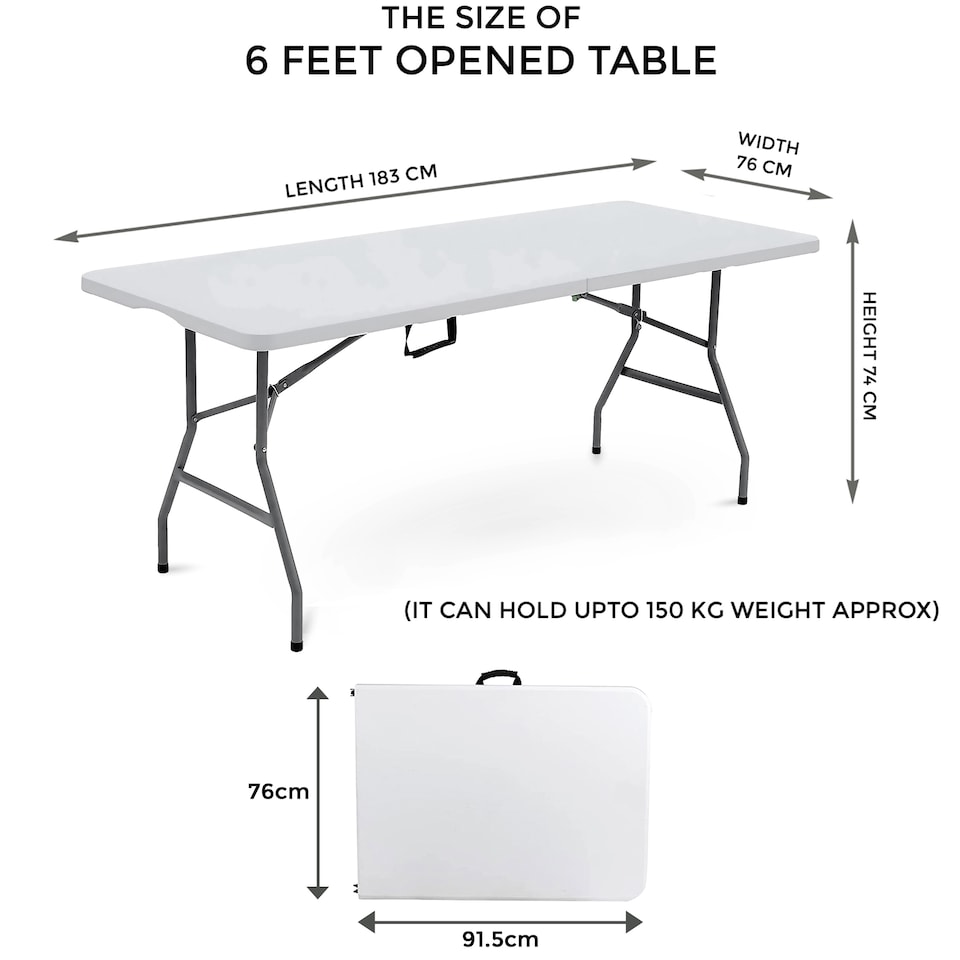 image 1 of 2x 6ft Heavy Duty Folding Trestle Tables Catering, Camping, Picnic, BBQ & Party Use