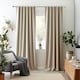 image 5 of Beige Eyelet Total Blackout Thermal Curtains - 46 x 63 Inch Drop - 2 Panel | Cream | One Size