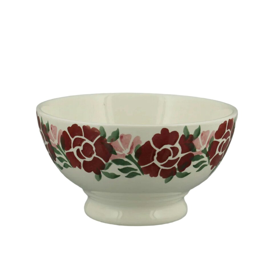 French Bowl: 13.5cm Emma Bridgewater Antique Roses French Bowl, Ceramic White