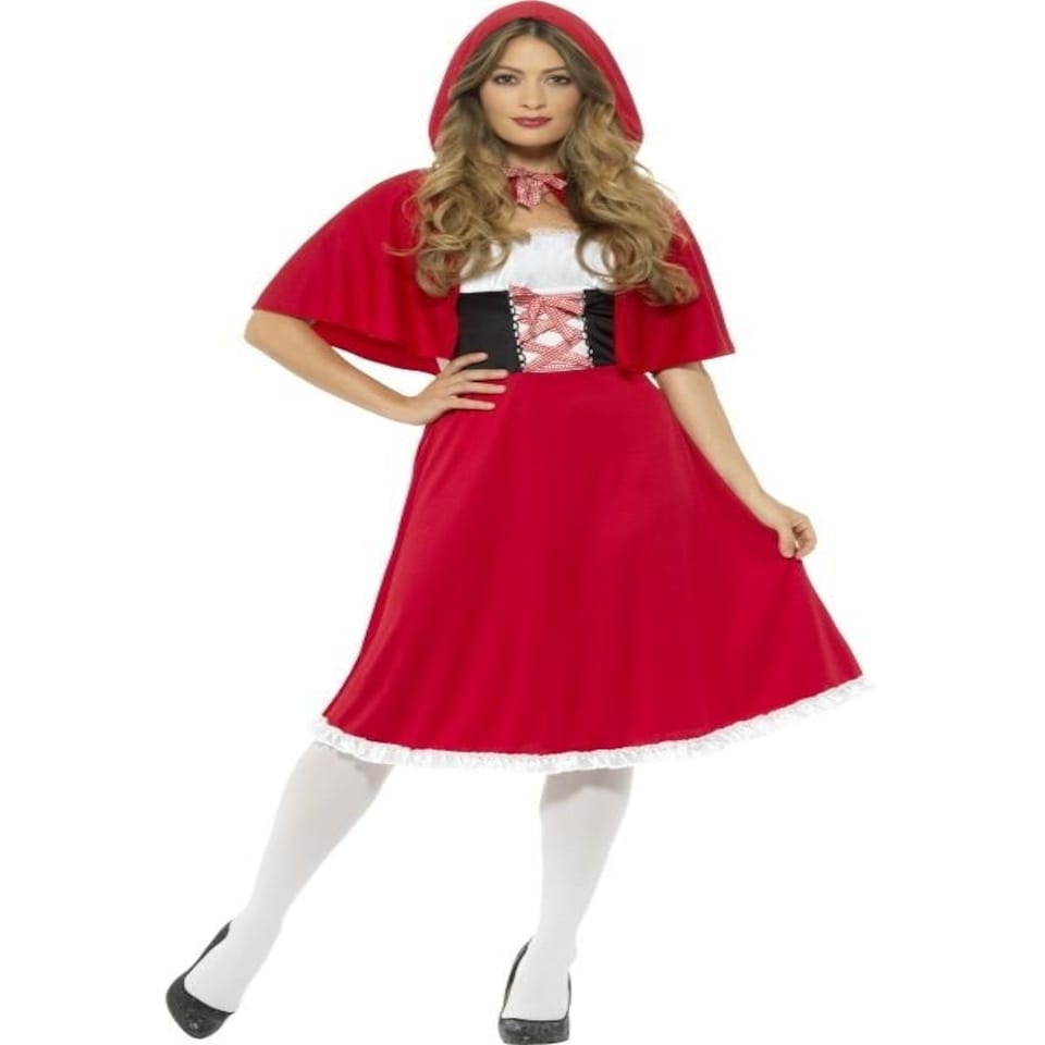Red Riding Hood Costume - Red - with Longer Length Dress & Cape - 44686X1