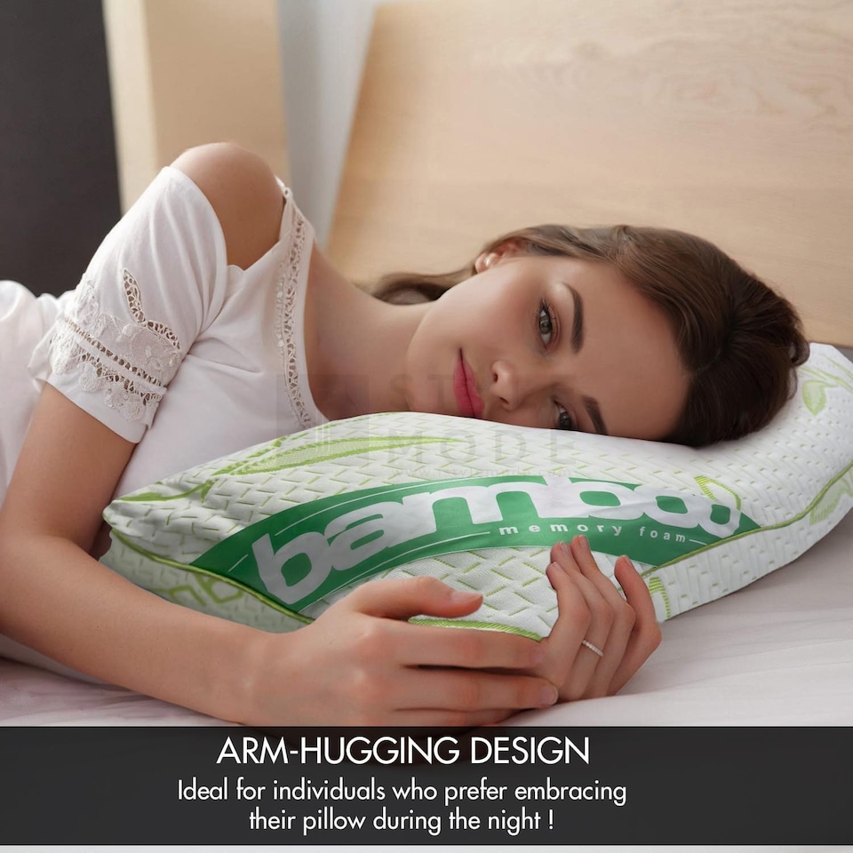 image 1 of Bamboo V Shape Anti-Allergy Memory Foam Pillow with Cover