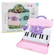 image 1 of 40-Key Folding Piano Keyboard Toy – Portable Electronic Music Toy with Lights & Sound (Pink)
