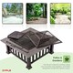 image 4 of Oypla Firepit Table Brazier Outdoor Garden Patio Heater BBQ Barbecue Grill with Cover