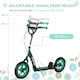 image 3 of AIYAPLAY Kids Scooter, Big Wheel Kick Scooter with Adjustable Height Handlebar, Non-slip Footplate, Rear Brake, Kickstand, for Kids 6-12 Years Old, Green | Green | Green
