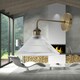 image 8 of Set of 2 Isaac - Antique Brass Wall Lamps Bronze