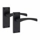 image 3 of Golden Grace 5 Sets Victorian Scroll Astrid Door Handles Latch in Matt Black with 1 Pair of 3" Ball Bearing Hinges & Latches Pack - 120mm x 40mm Backplate Black
