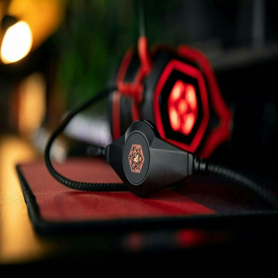 image 1 of Konix Dungeons and Dragons D20 7.1 LED Gaming Headset Red