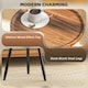 image 3 of HOMCOM Modern End Side Table, Round Coffee Table, Chestnut Wood Effect Brown