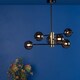 image 2 of Eaen 6-Light Semi Flush Black Ceiling Light with Smoked Glass