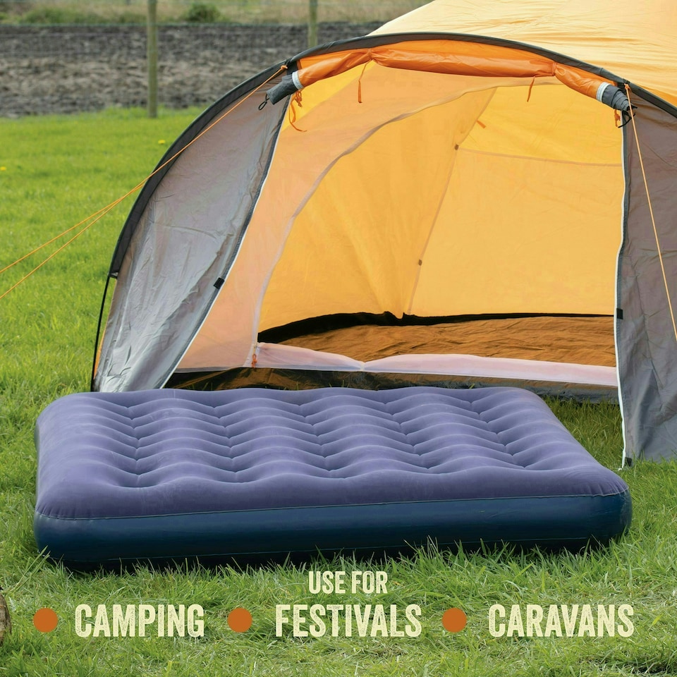 image 1 of Milestone Camping Double Flocked Airbed