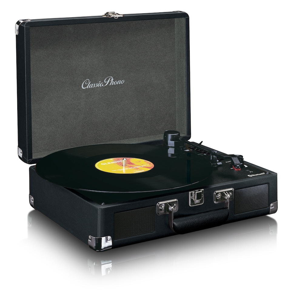 image 1 of Lenco TT-115BK - Retro Turntable with Bluetooth and Built-in Speakers, Black