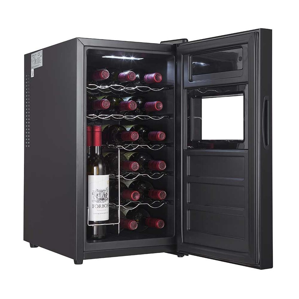 image 1 of Cookology CWTE18BK 18 Bottle Thermo Electric Wine Cooler, Black, Countertop, Digital Temp Control, Low Noise