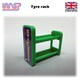 image 1 of Slot Car Scenery Track Side Tyre Wheel Rack Green with Logos 1:32 WASP