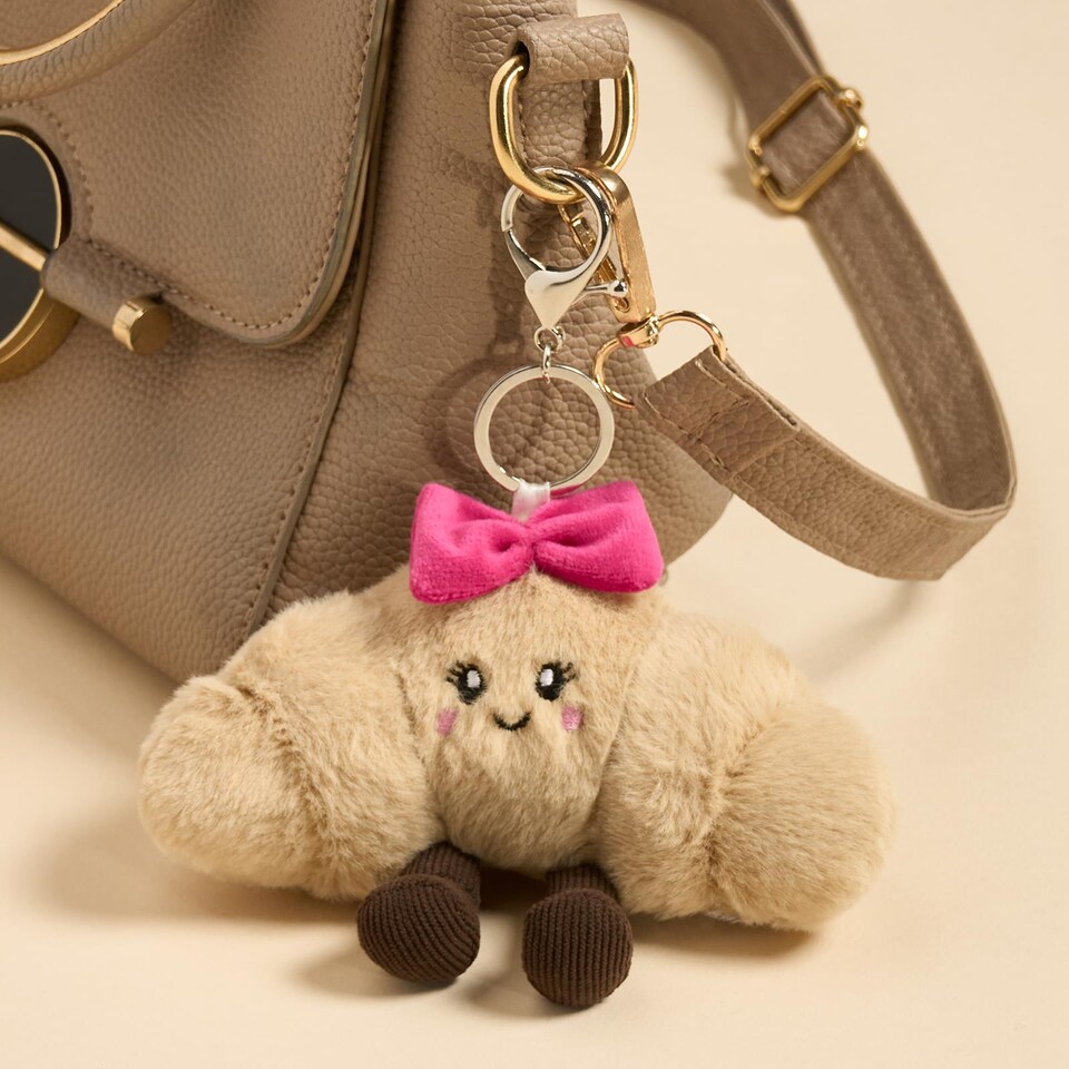 image 1 of OHS Sweetie Pie Bag Charm Keyring Soft Fleece Keychain