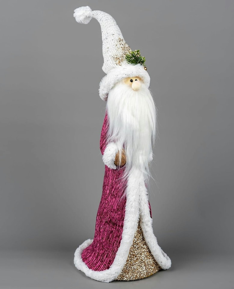image 1 of 58cm Santa Burgundy / Gold - Christmas Figurine
