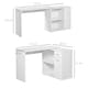 image 3 of HOMCOM Computer Desk 360 Rotating Dining Table with Storage Shelf White