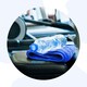 image 6 of Cotton Gym Towel with Zip Pocket - Blue Blue