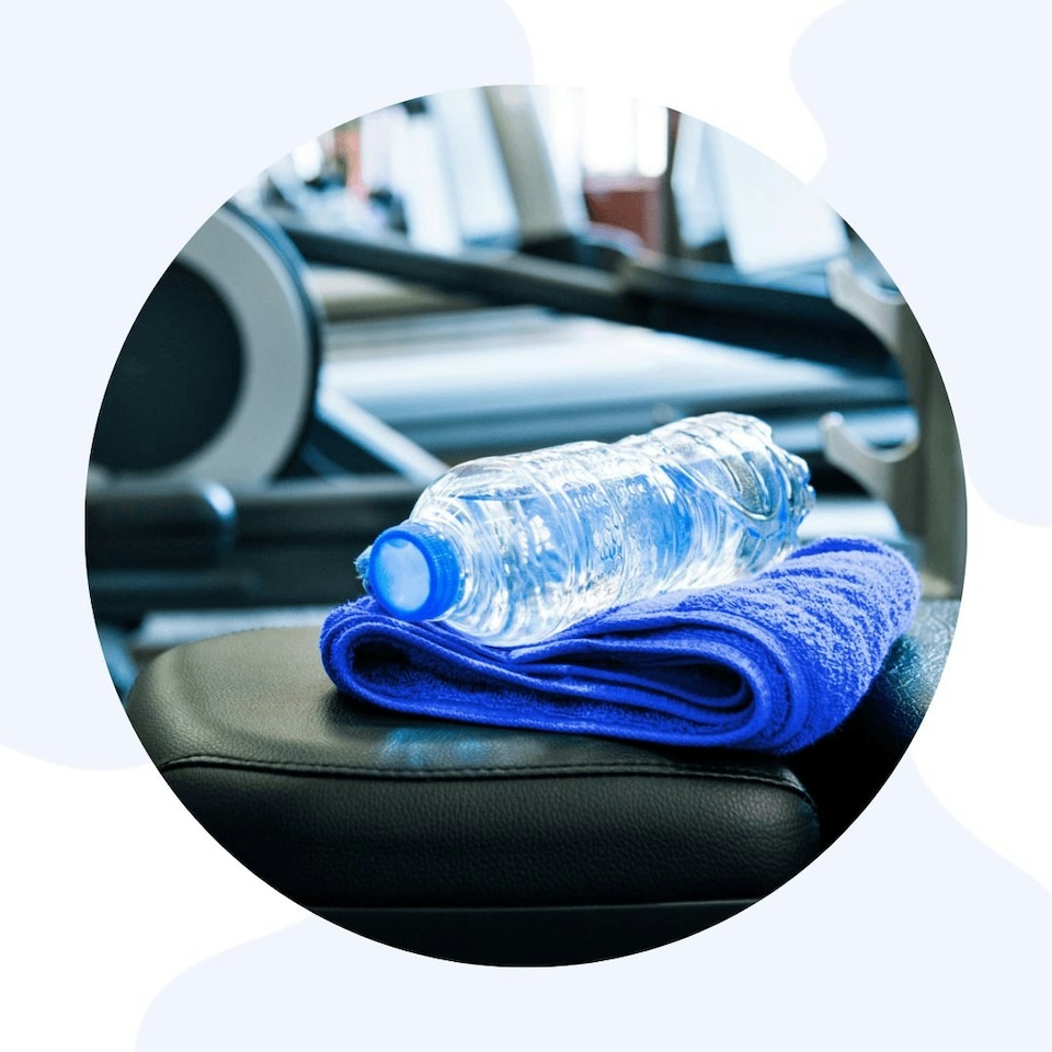 image 1 of Cotton Gym Towel with Zip Pocket - Blue Blue