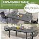 image 3 of Outsunny 246 cm Extending Garden Table, Rectangle Outdoor Dining Table for 6 8, Aluminium Frame for Patio, Balcony Charcoal Grey