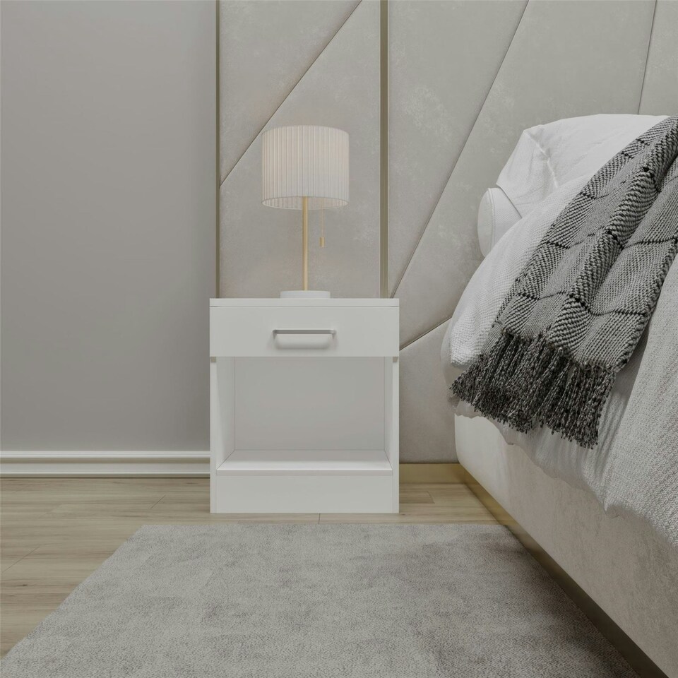 image 1 of Dakota 1 Drawer Bedside White