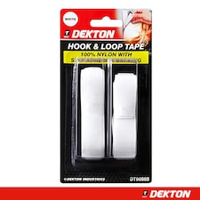 Dekton White 20mm X 1m Hook & Loop 100% Nylon With Backing Glue