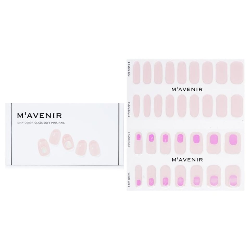 image 1 of Nail Sticker (pink) - # Glass Soft Pink Nail - 32pcs Pink