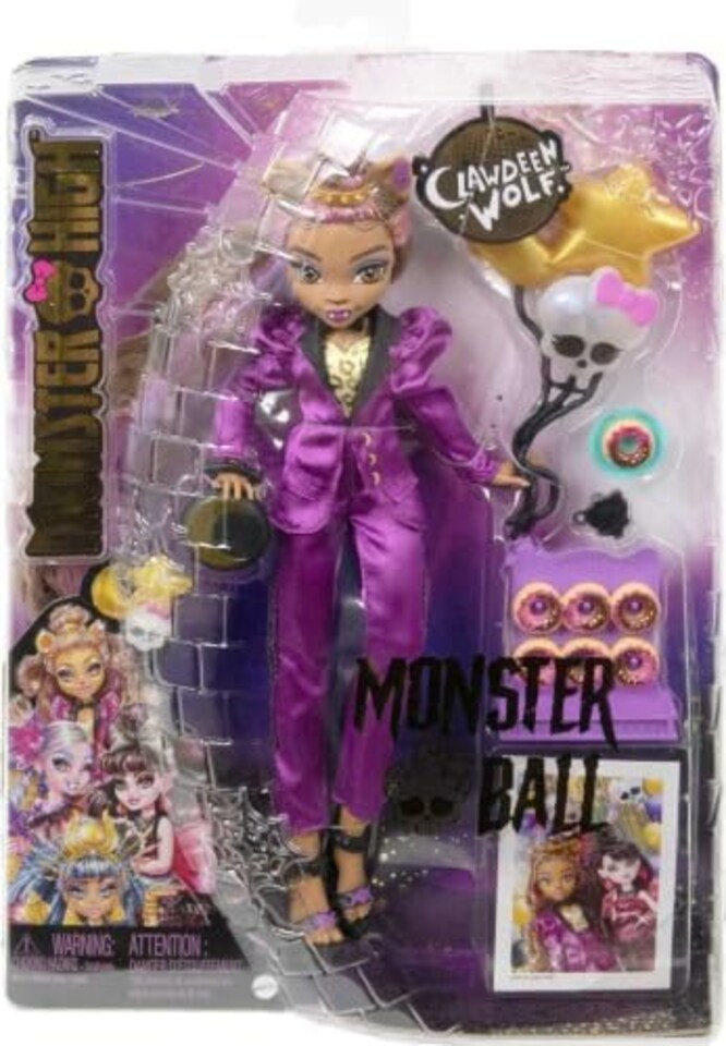 image 1 of Monster High Clawdeen Wolf Doll In Monster Ball Party Dress With Accessories